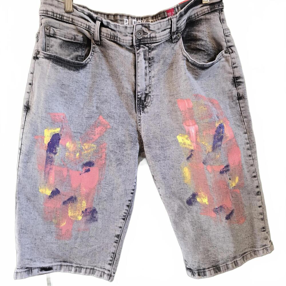 Black Pike Distressed Denim Bermuda Shorts - NWT - Size 40